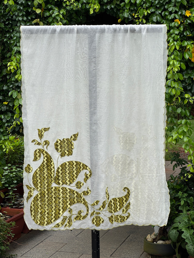 Applique Embroidered Chanderi Dupatta