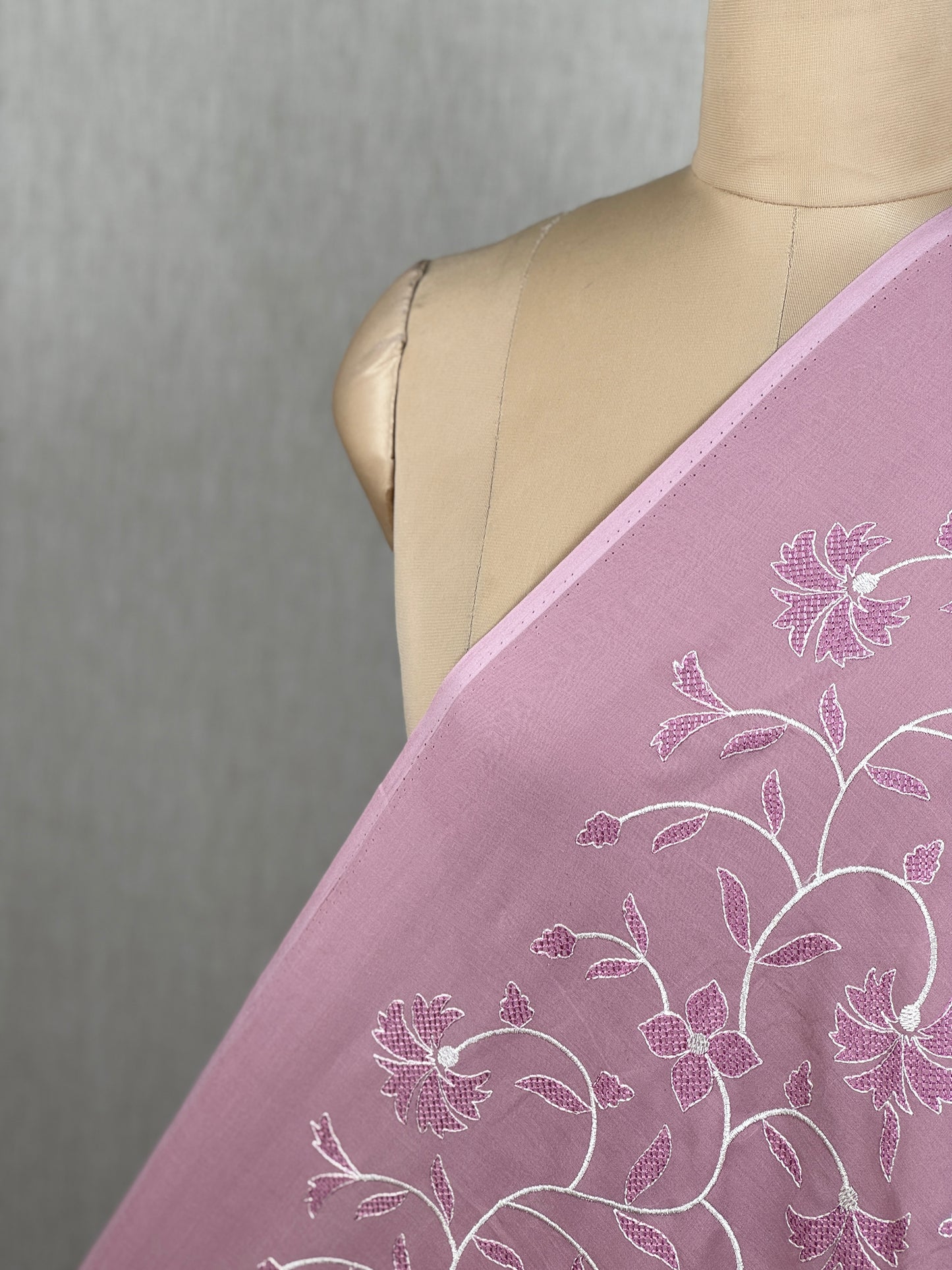 Embroidered Rubia Cotton Fabric