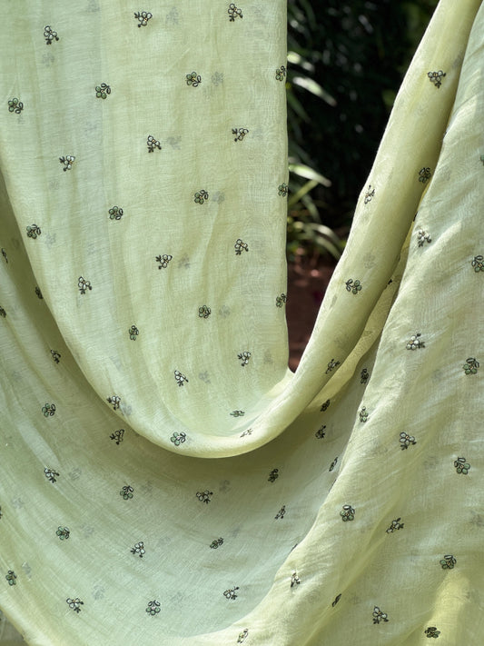 Embroidered 40 gm Banarasi Chanderi Fabric