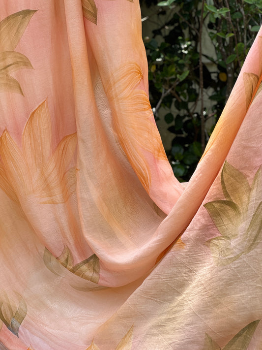 Hand Painted 40 gm Banarasi Chanderi Fabric