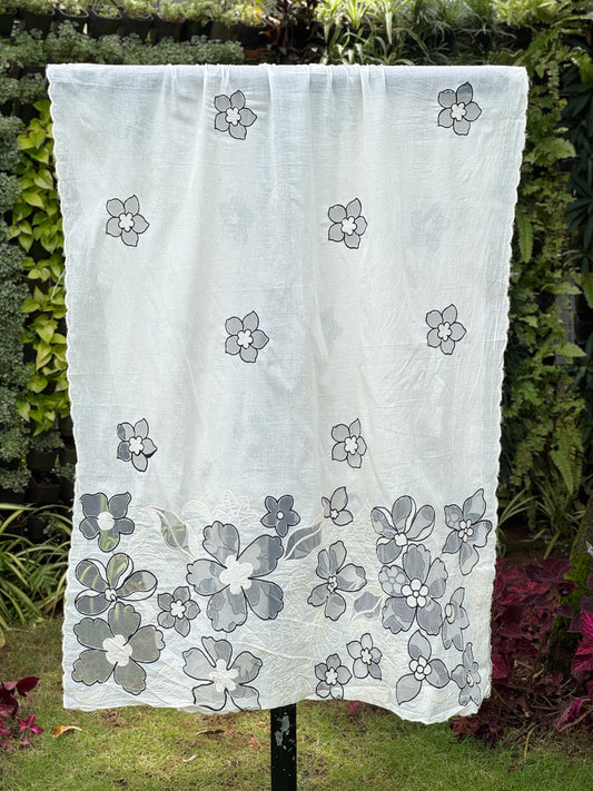 Applique Embroidered Cotton Dupatta