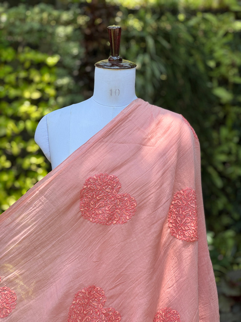 Embroidered 40 gm Banarasi Chanderi Fabric