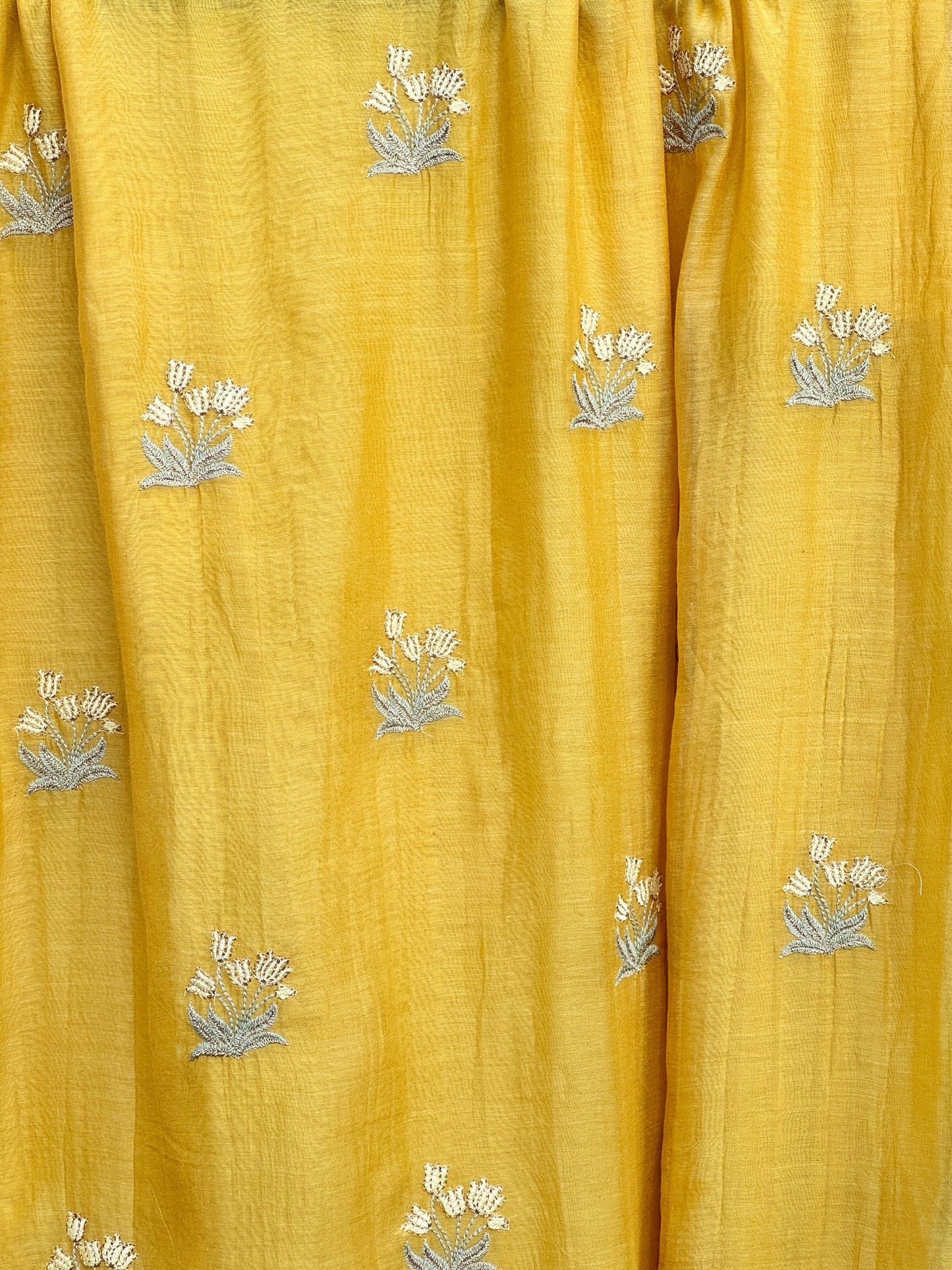 Embroidered 40 gm Banarasi Chanderi Fabric