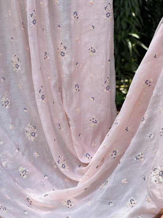 Embroidered 40 gm Banarasi Chanderi Fabric