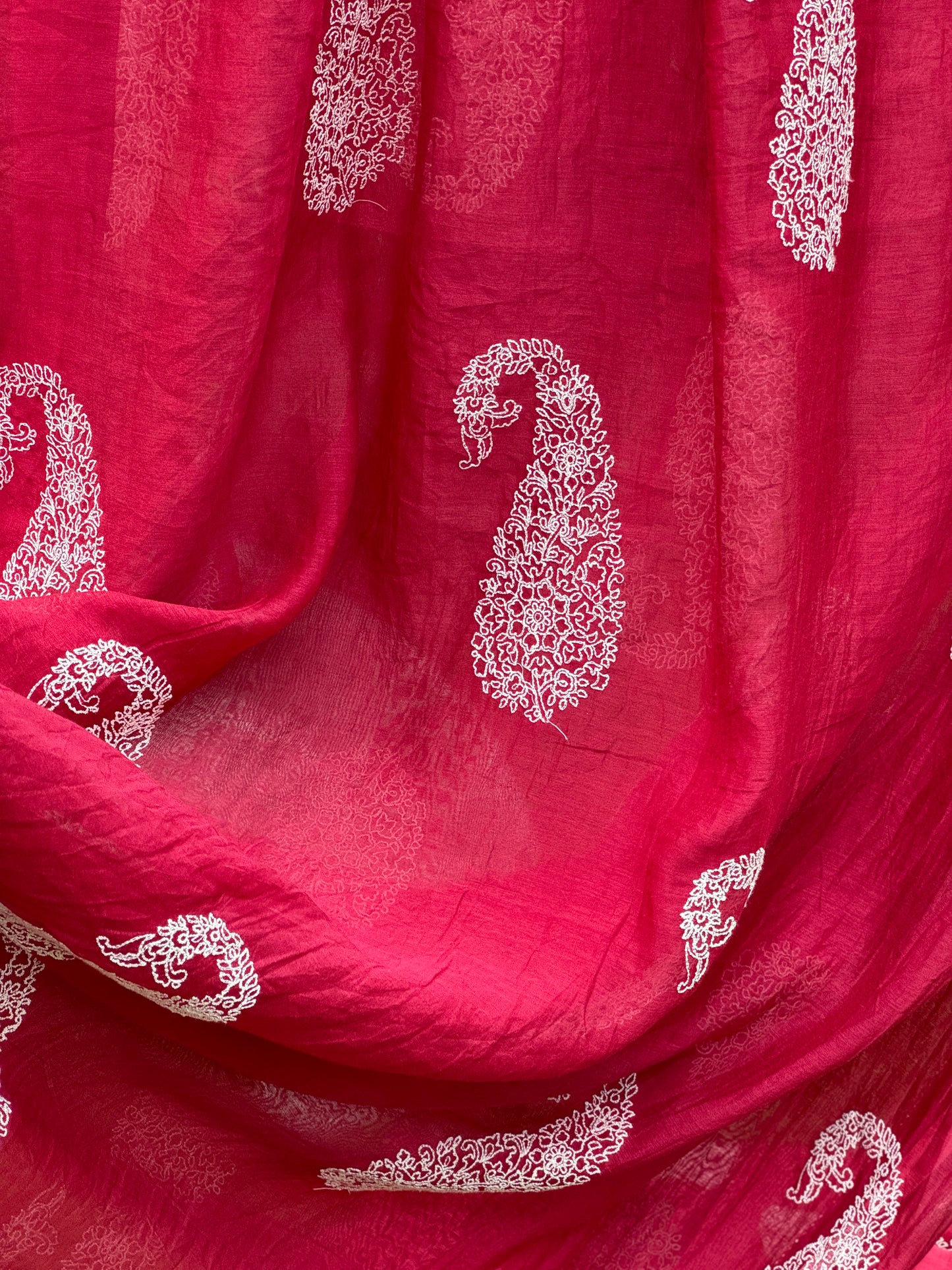 Embroidered 40 gm Banarasi Chanderi Fabric