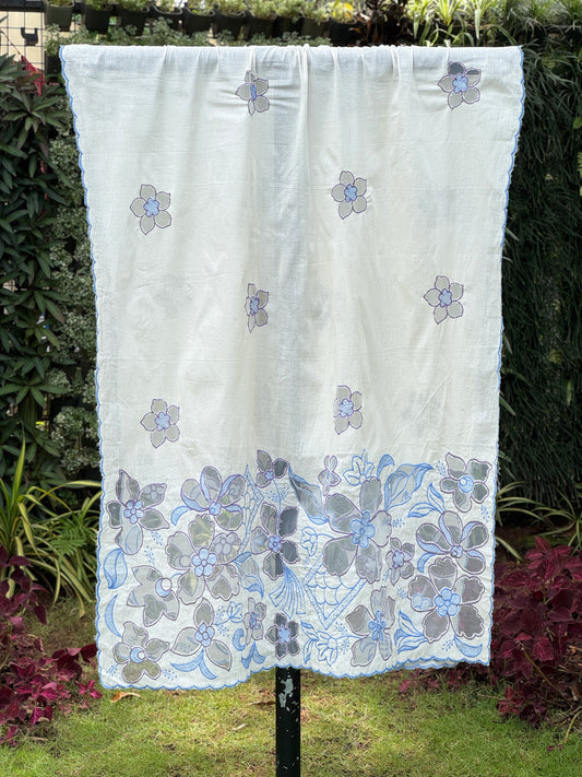 Applique Embroidered Cotton Dupatta