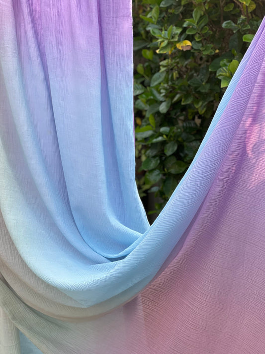 Ombré dyed 4D Crush Cotton Fabric