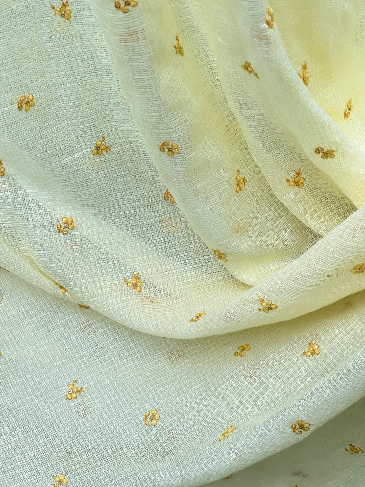 Embroidered Kota Fabric