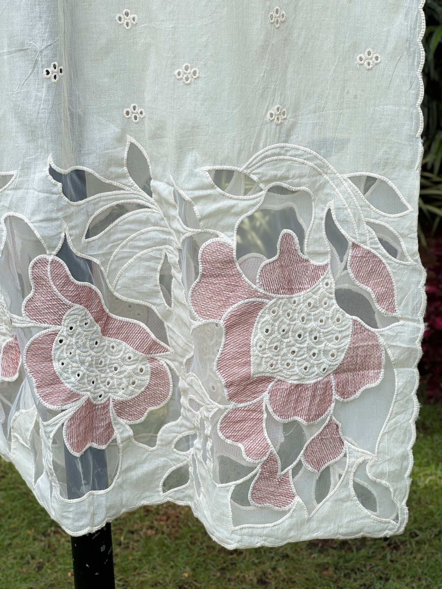 Applique Embroidered Cotton Dupatta