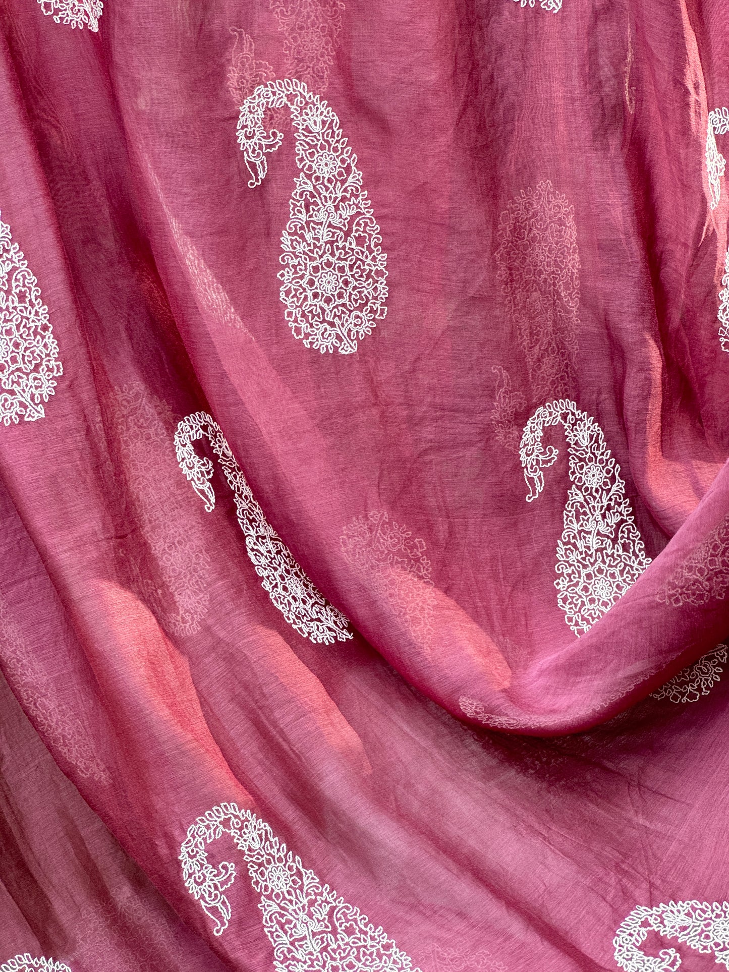 Embroidered 40 gm Banarasi Chanderi Fabric
