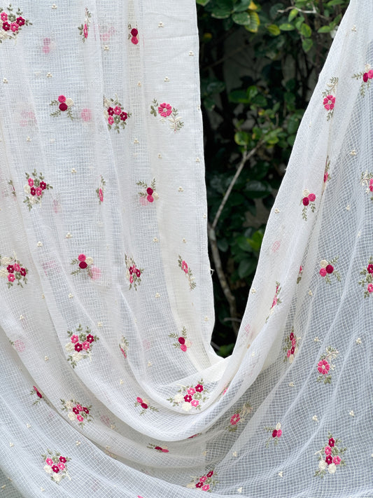 Embroidered Kota Fabric