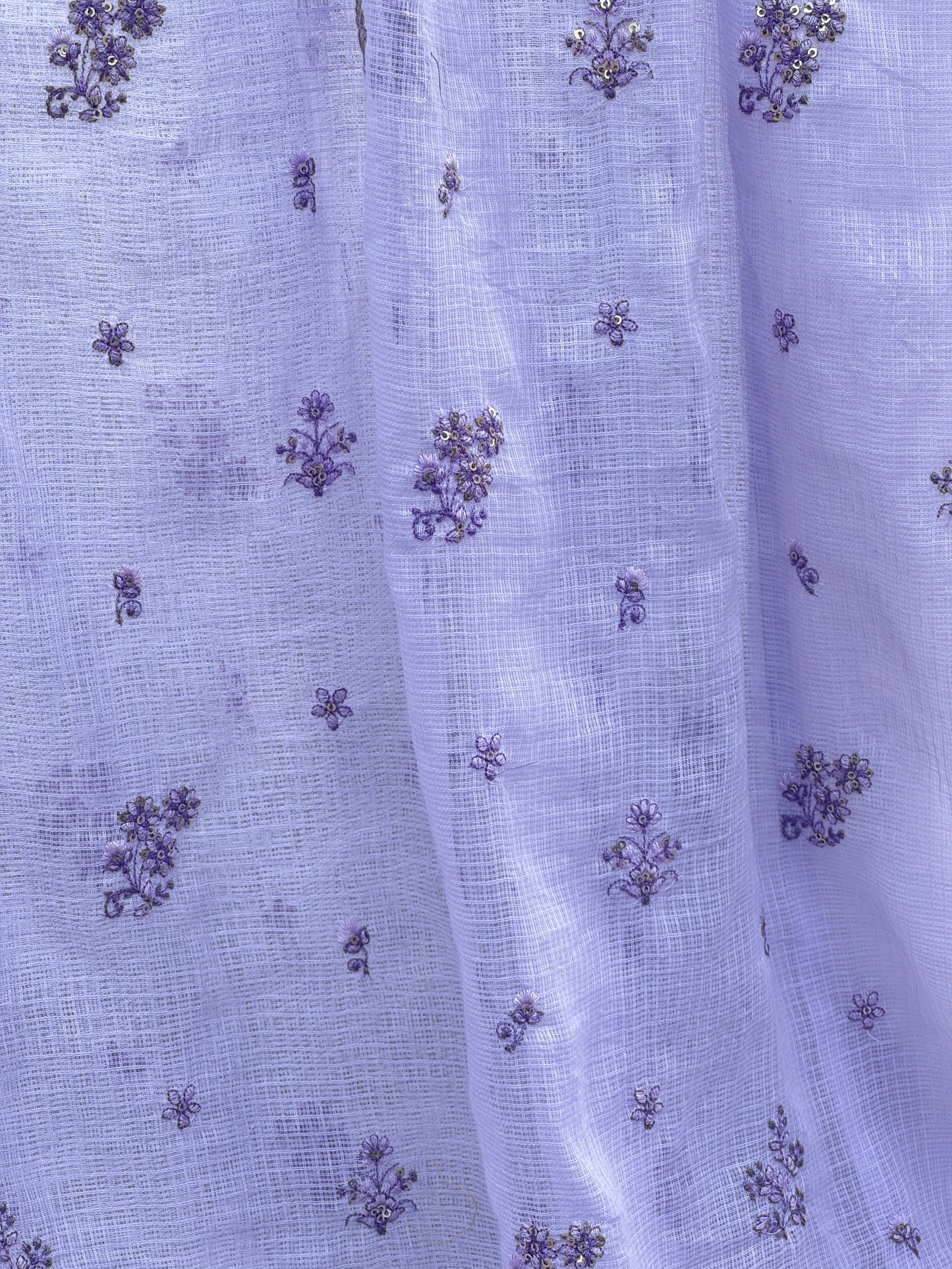 Embroidered Kota Fabric