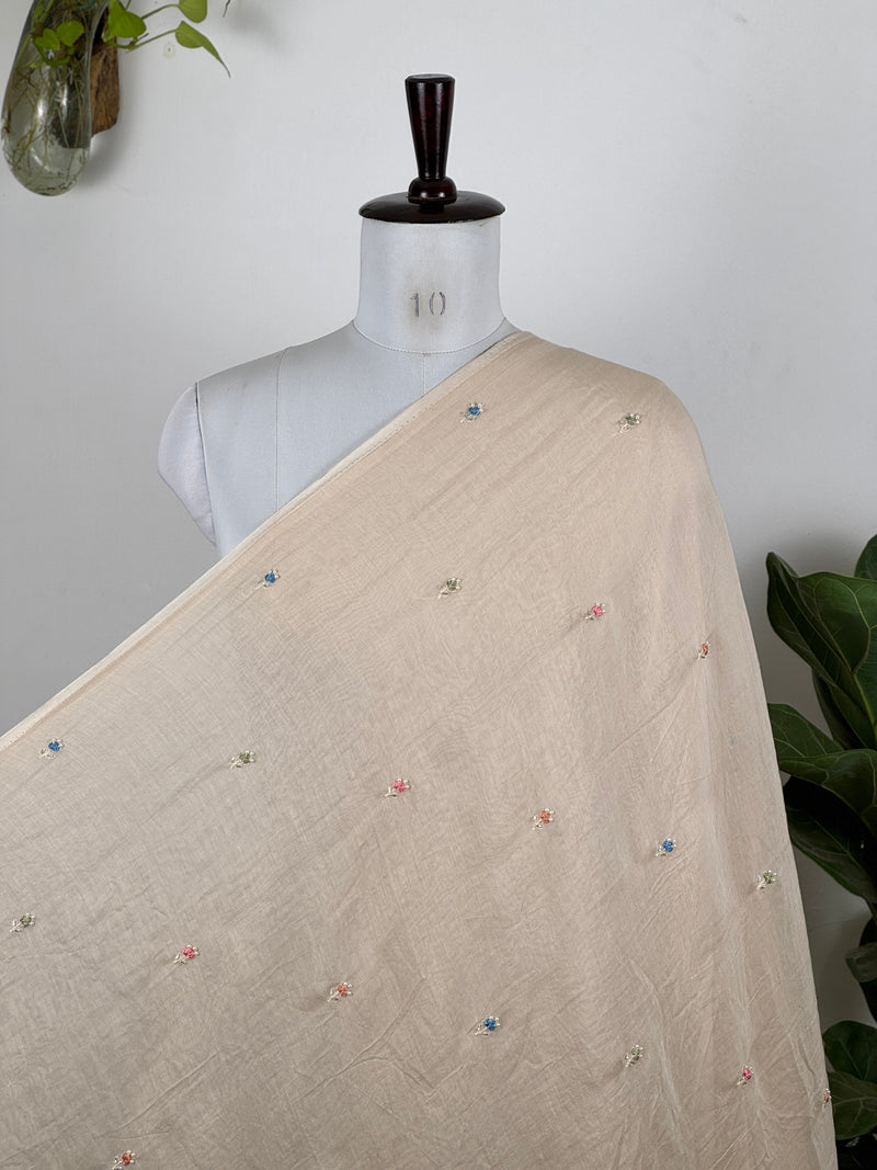 Pearl Embroidered 40gm Banarasi Chanderi Fabrics