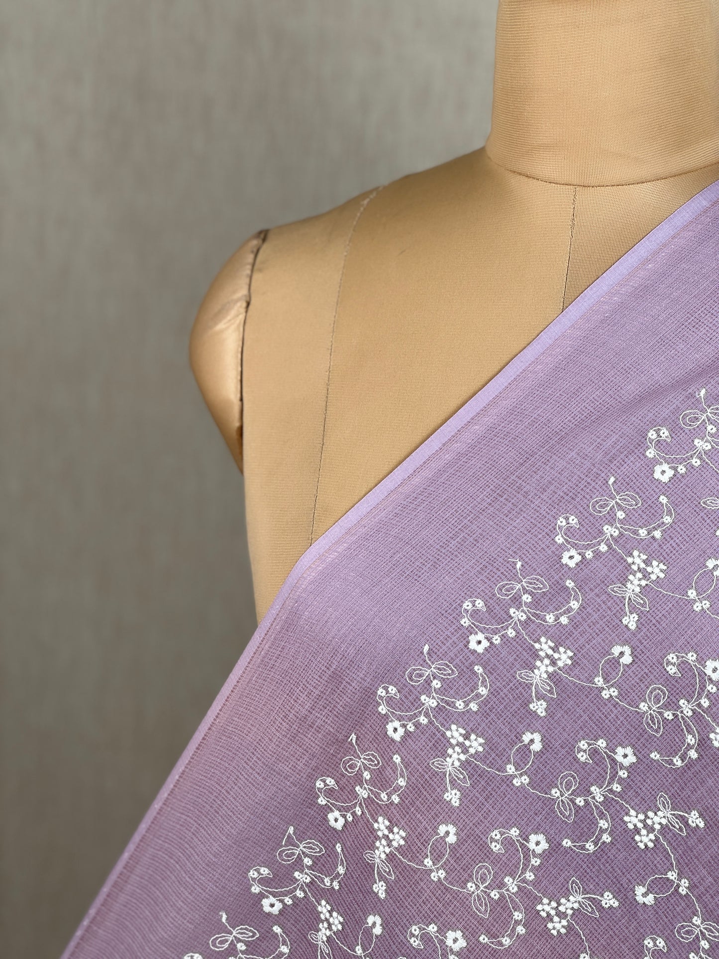 Embroidered Kota Fabric