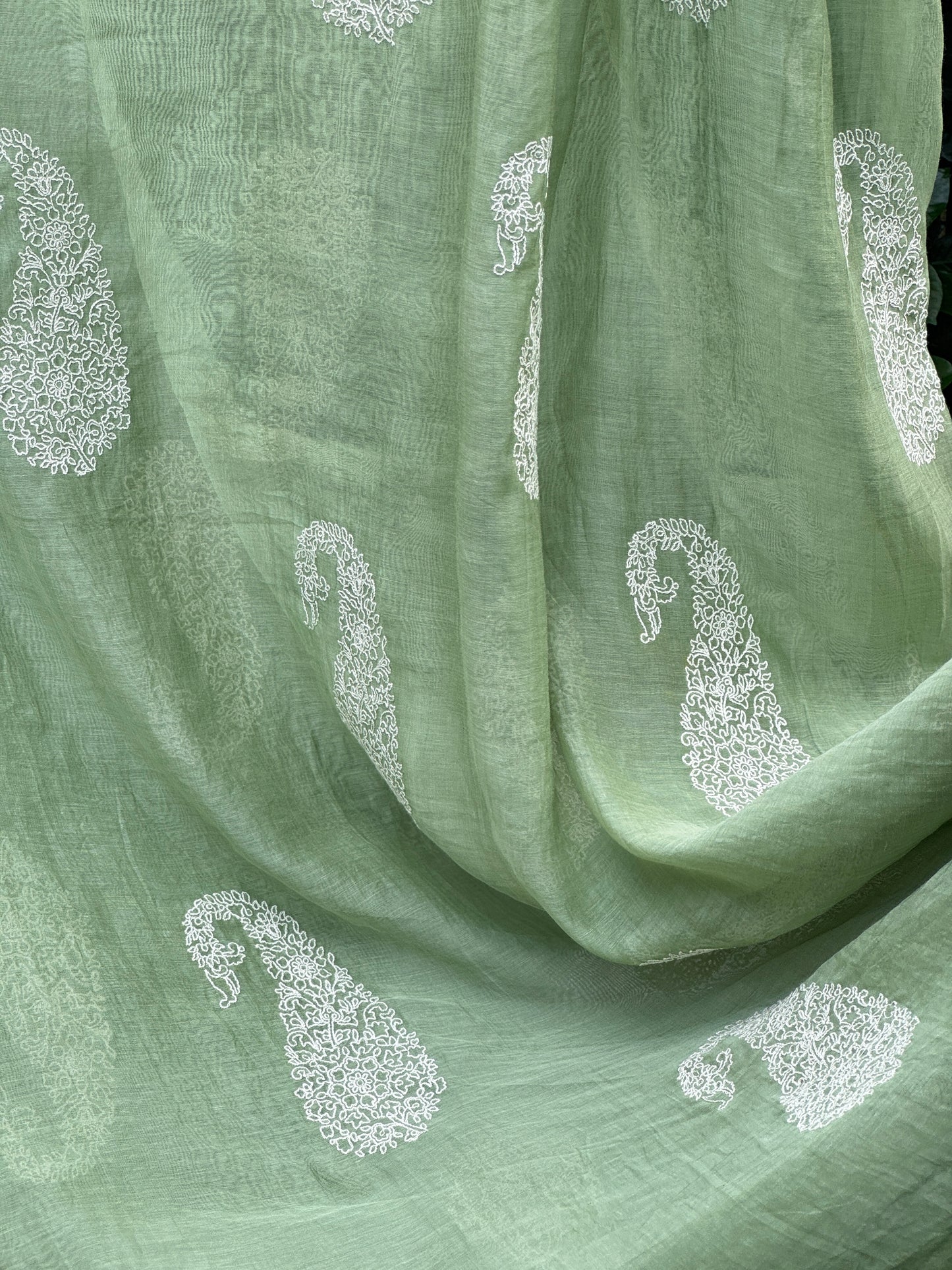 Embroidered 40 gm Banarasi Chanderi Fabric