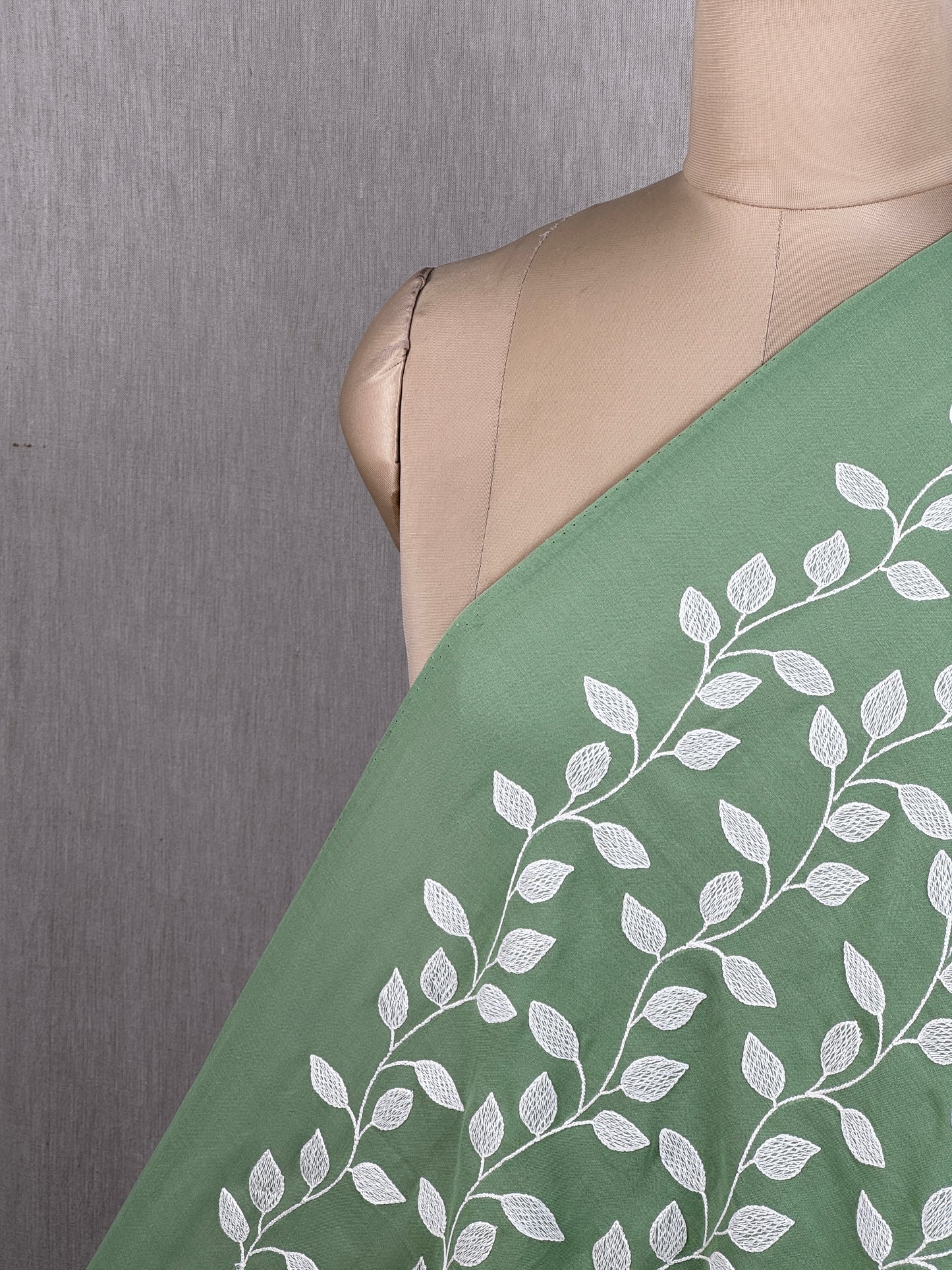 Embroidered Rubia Cotton Fabric