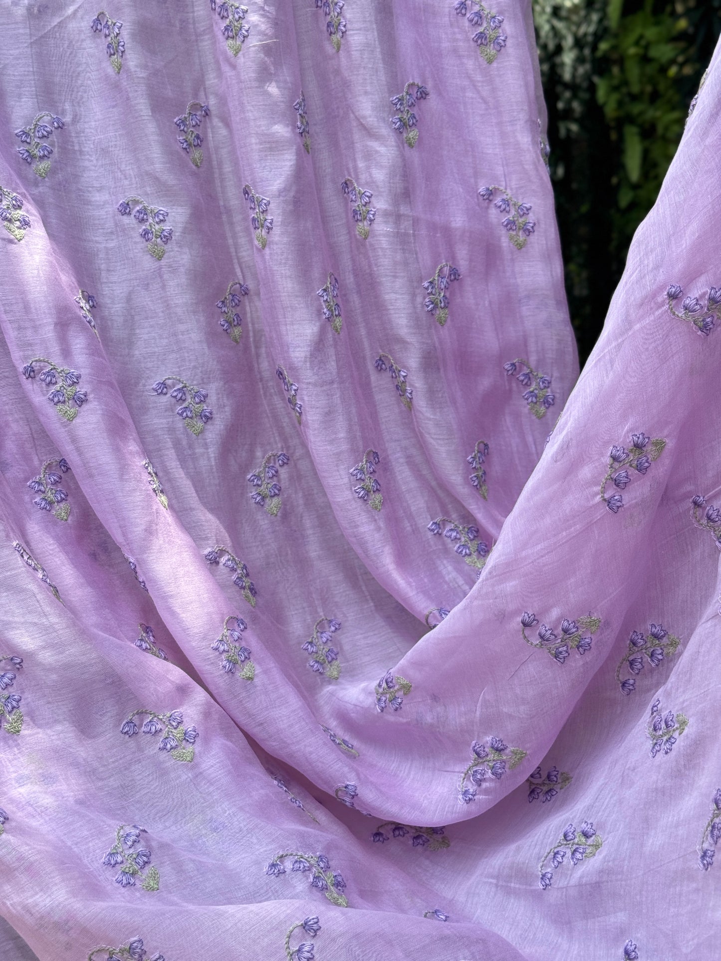 Embroidered 40 gm Banarasi Chanderi Fabric