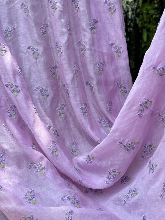 Embroidered 40 gm Banarasi Chanderi Fabric