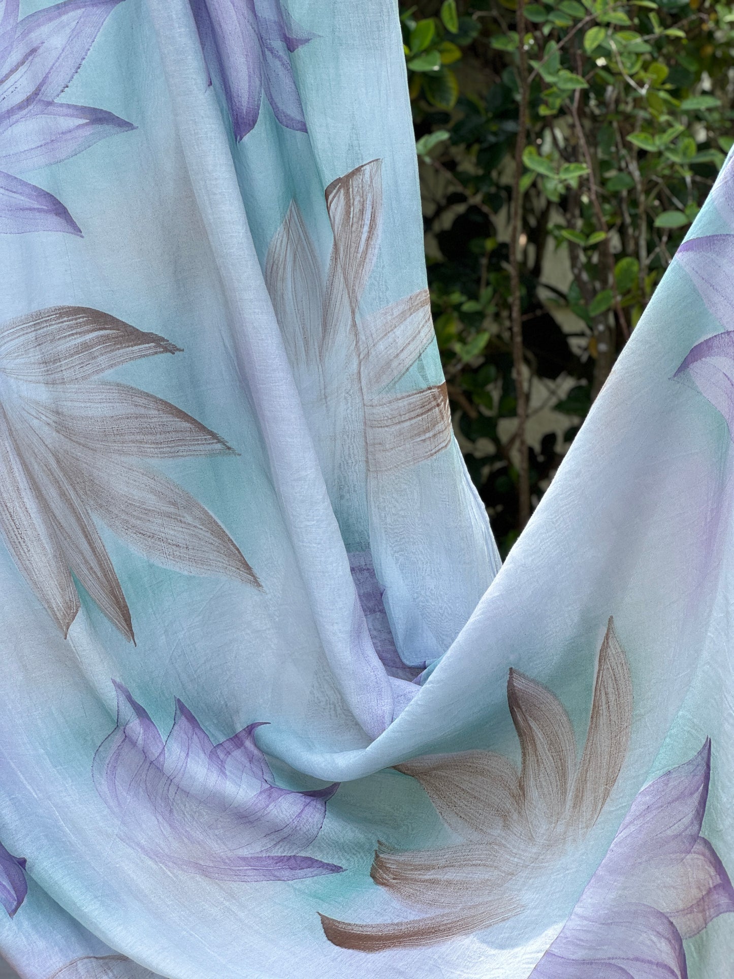 Hand Painted 40 gm Banarasi Chanderi Fabric