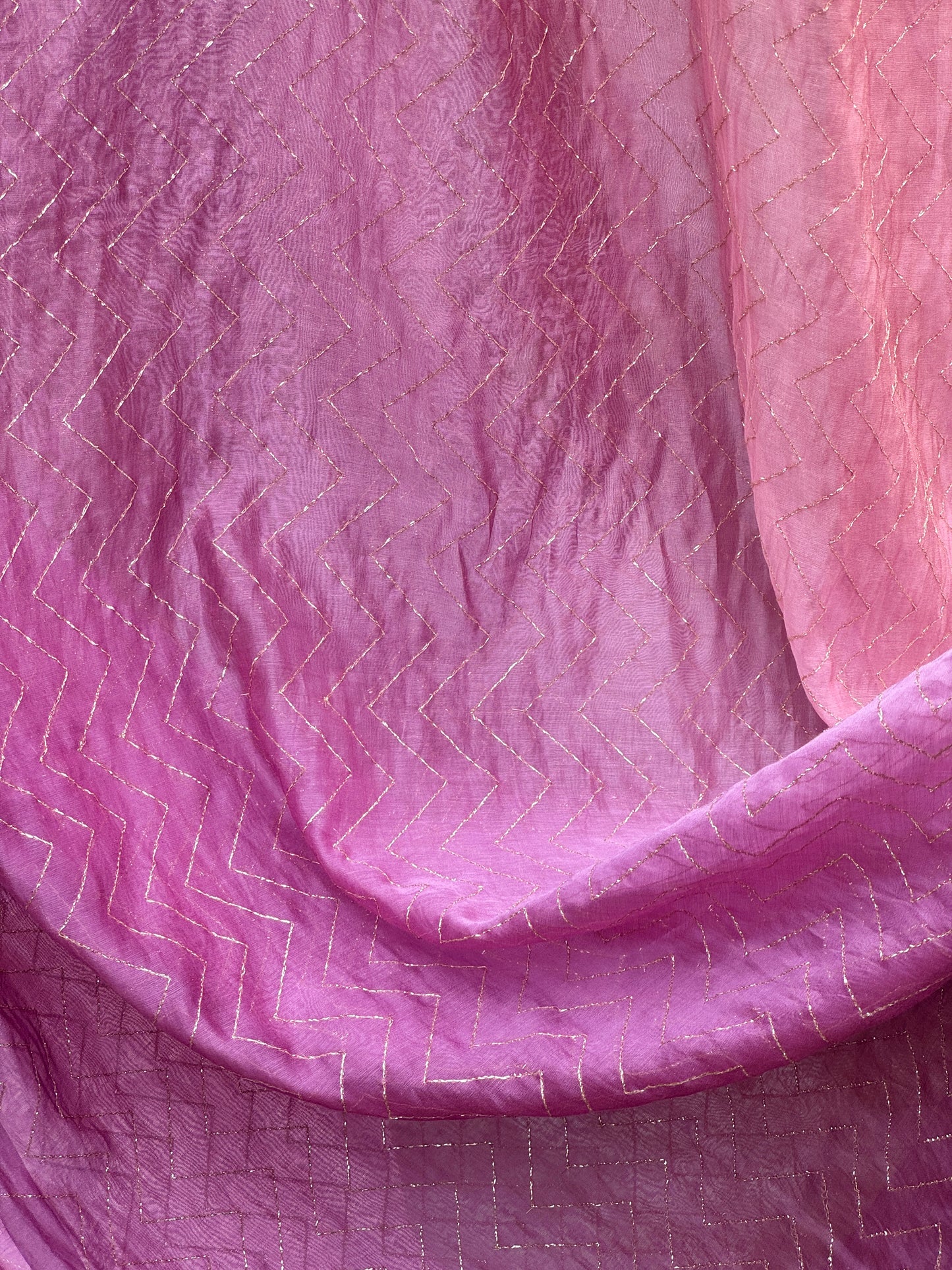 4D Banarasi Silk Chanderi With Zari Gota Work