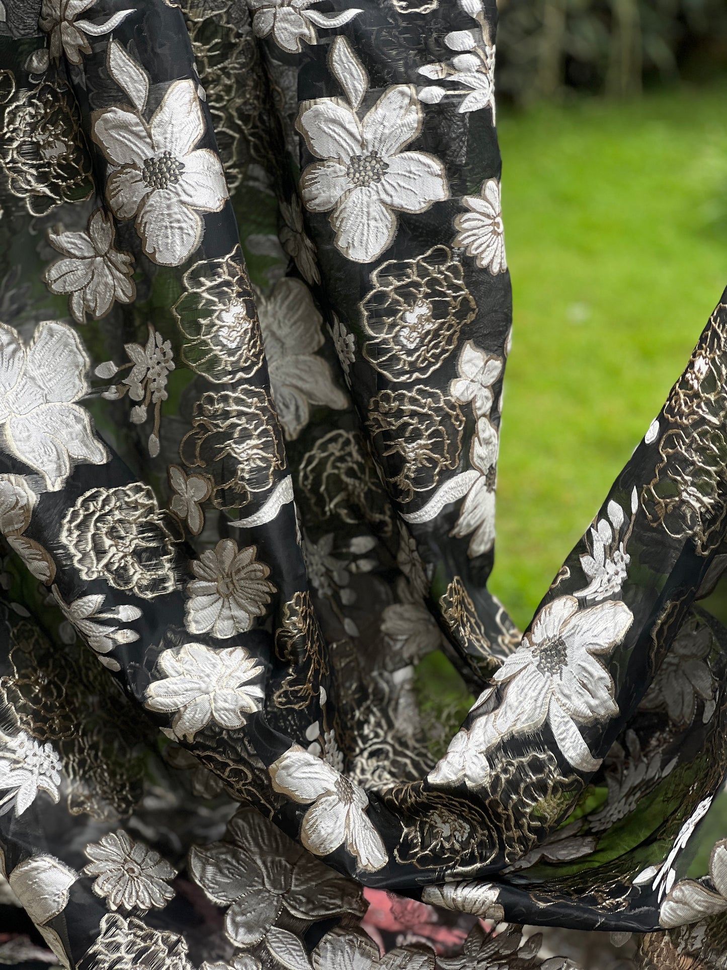 Imported Jacquard Organza Fabric