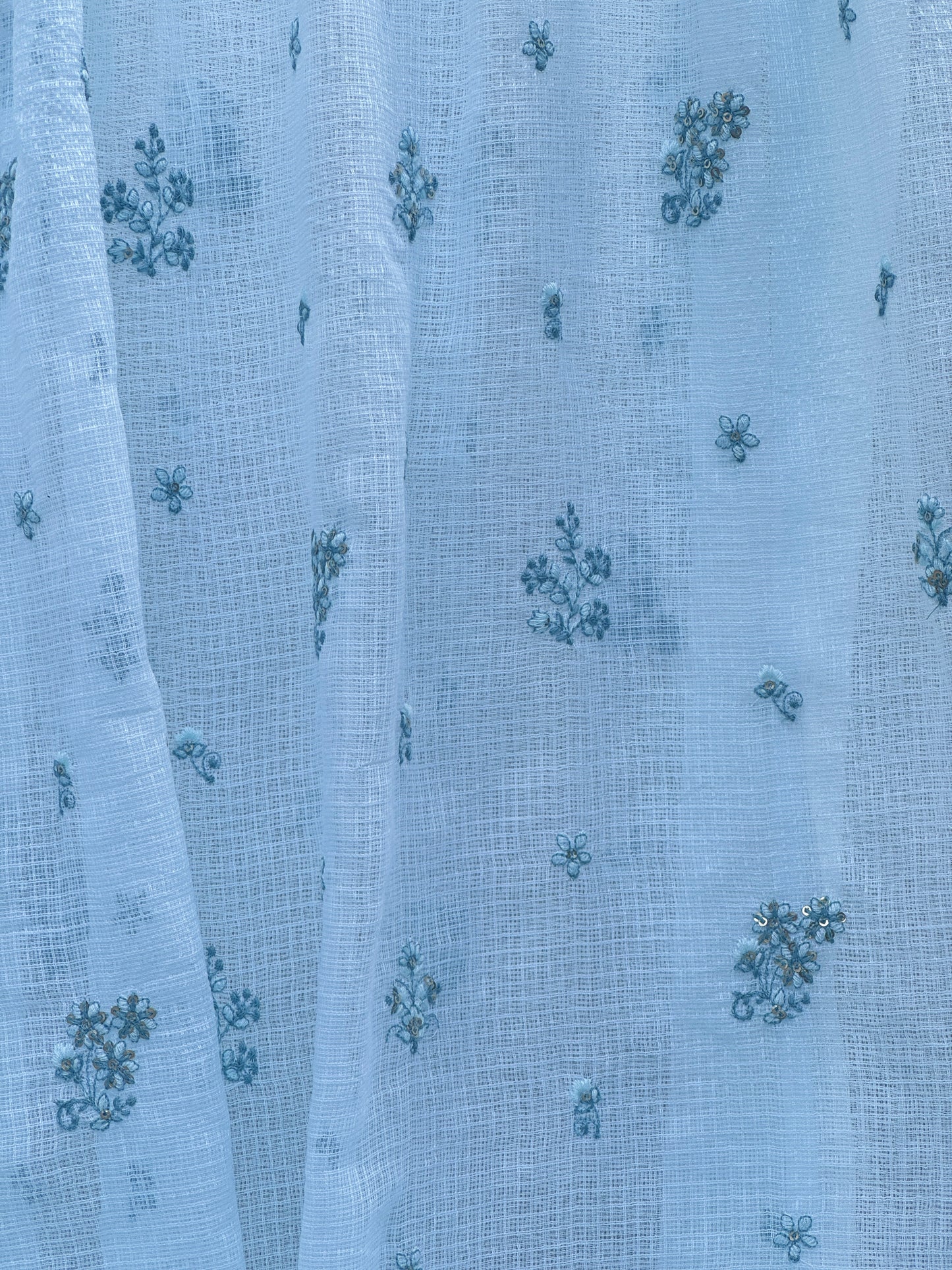 Embroidered Kota Fabric