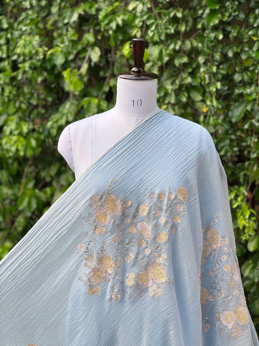 Embroidered 40gm Banarasi Chanderi Fabrics