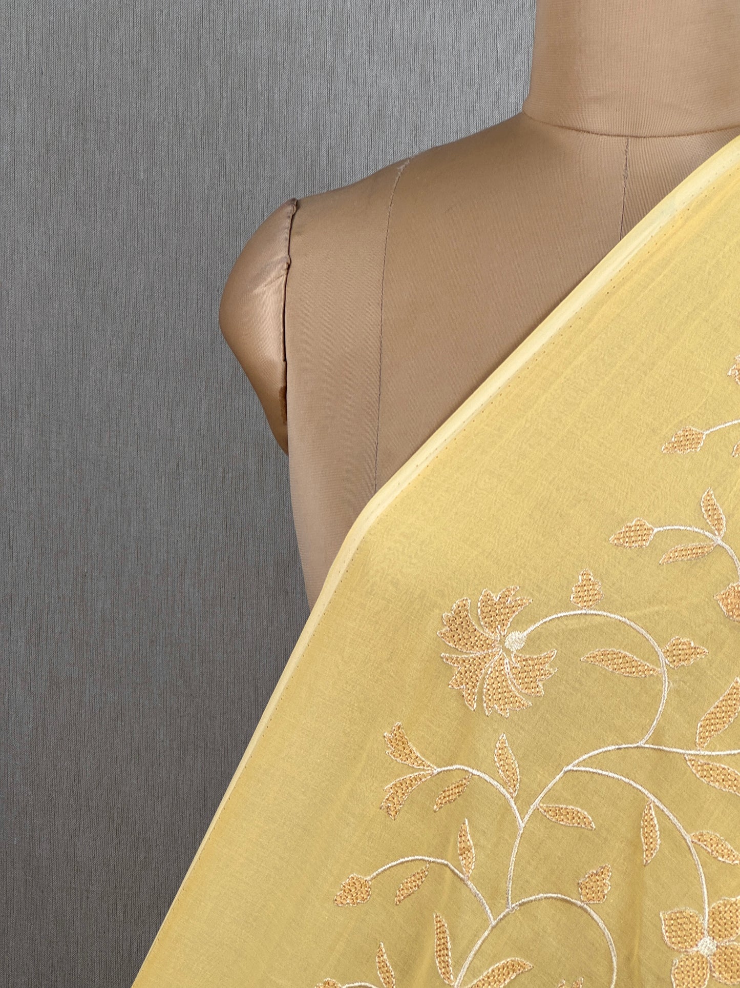Embroidered Rubia Cotton Fabric