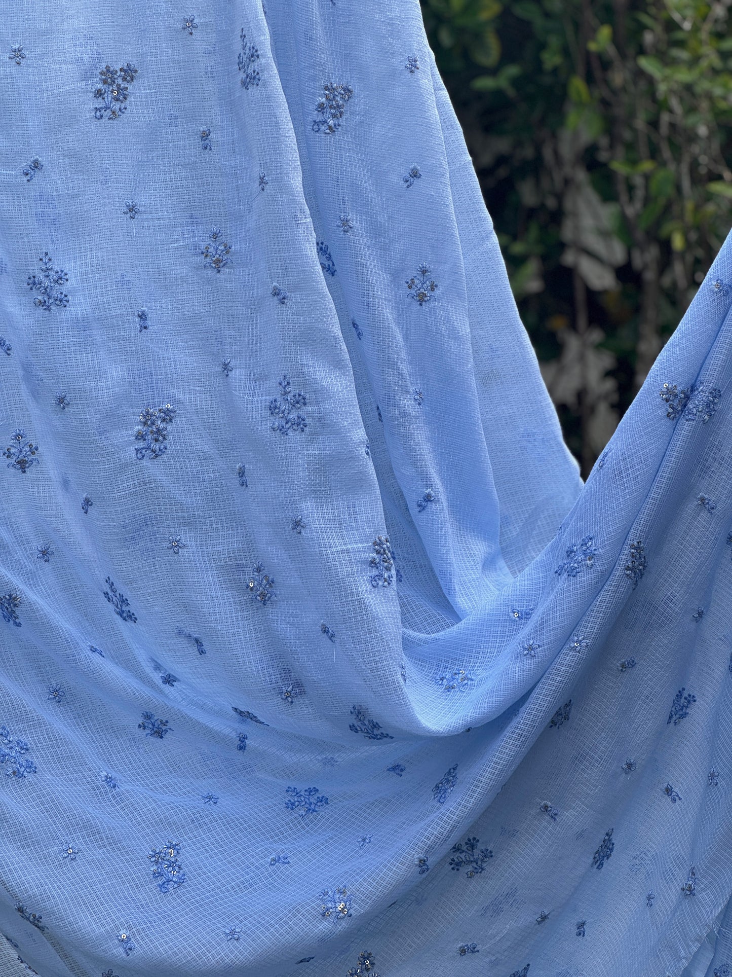 Embroidered Kota Fabric