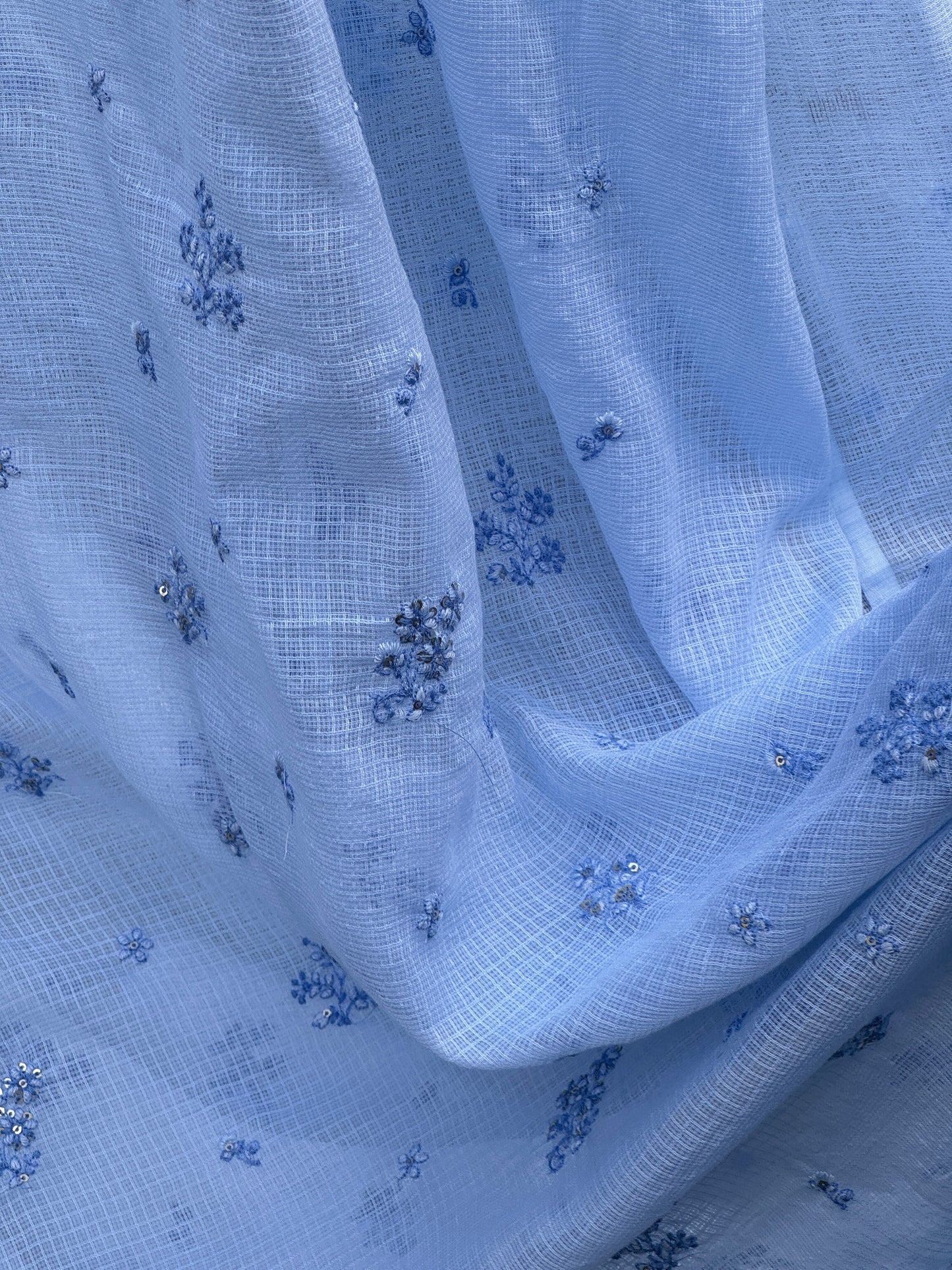 Embroidered Kota Fabric