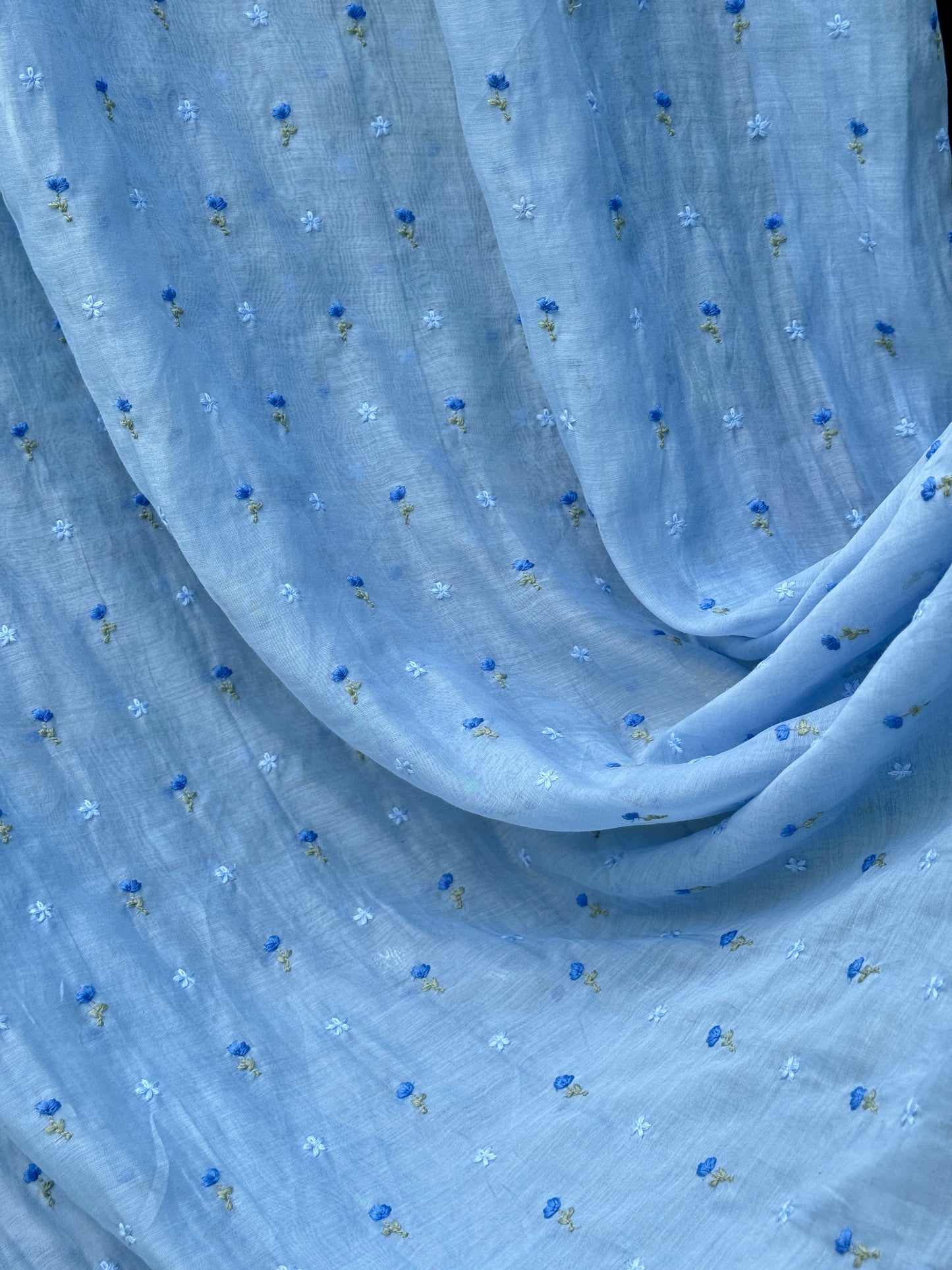 Embroidered 40 gm Banarasi Chanderi Fabric