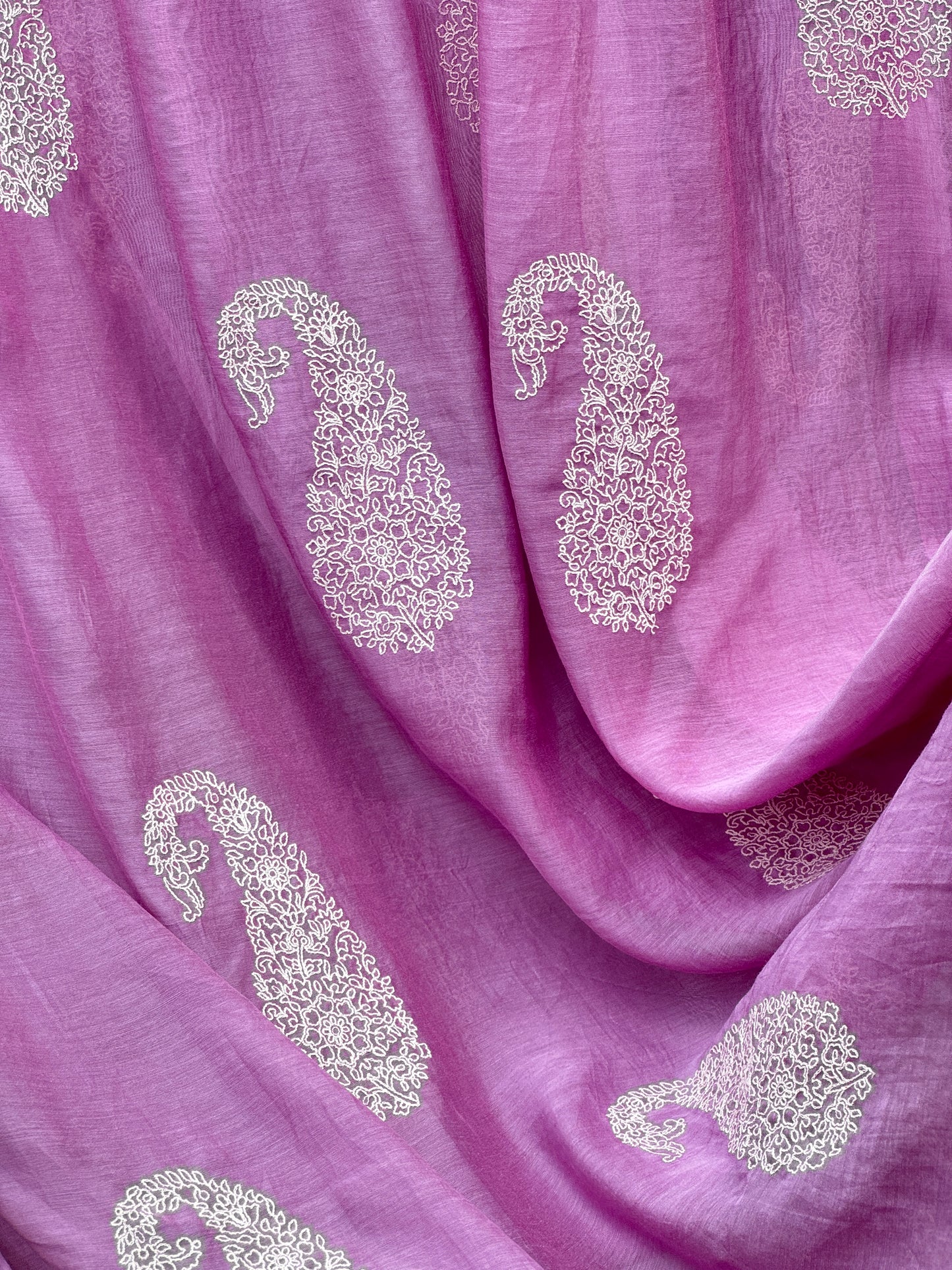 Embroidered 40 gm Banarasi Chanderi Fabric