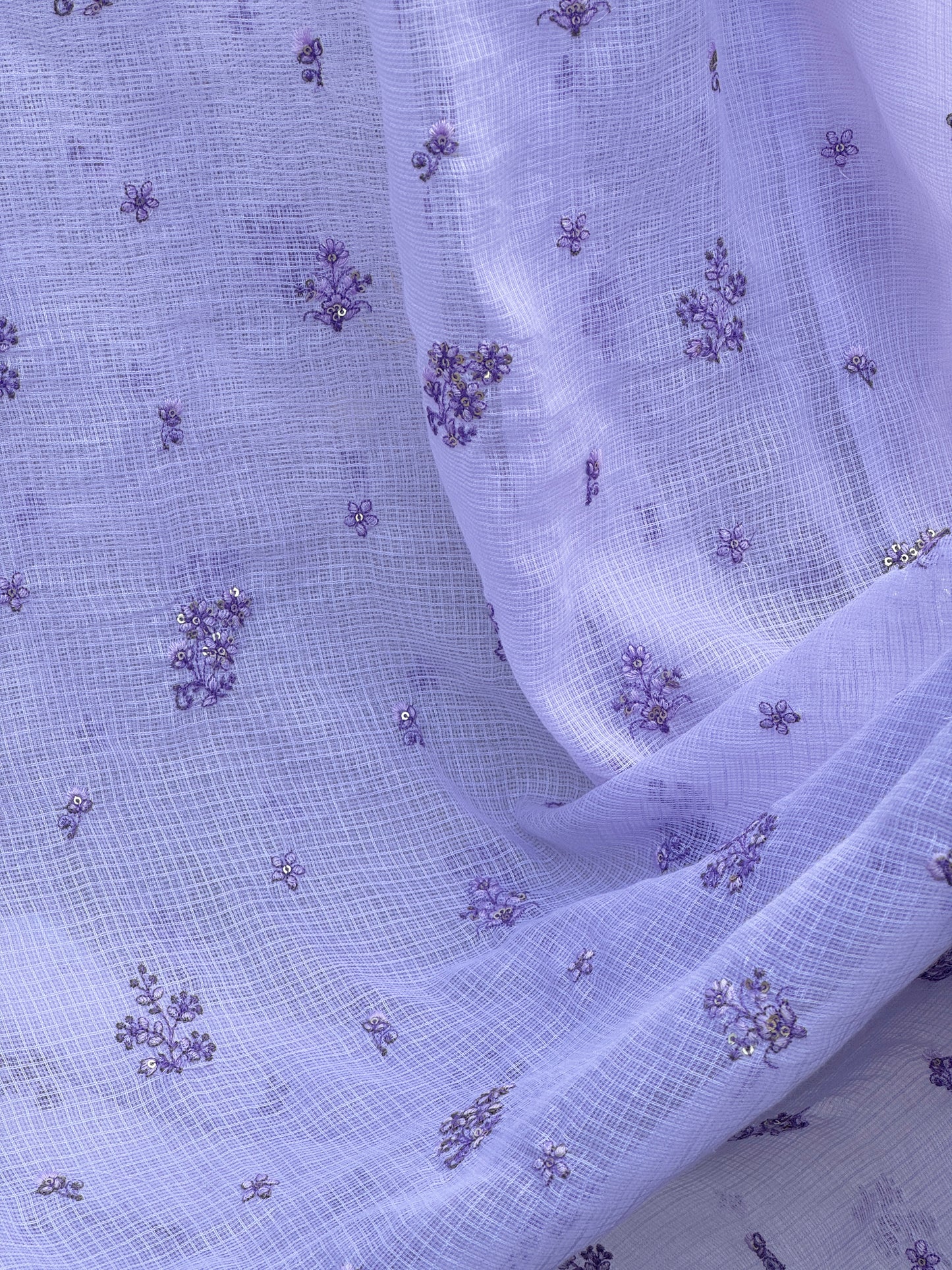 Embroidered Kota Fabric