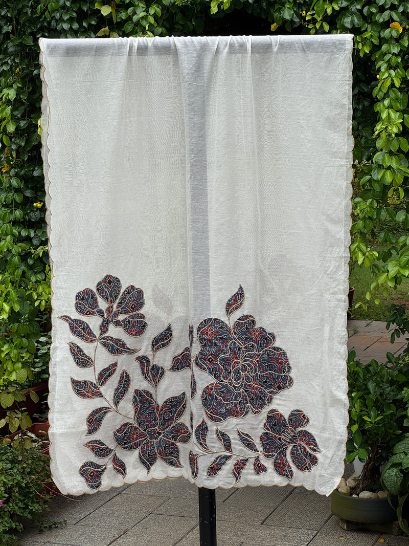 Applique Embroidered Chanderi Dupatta