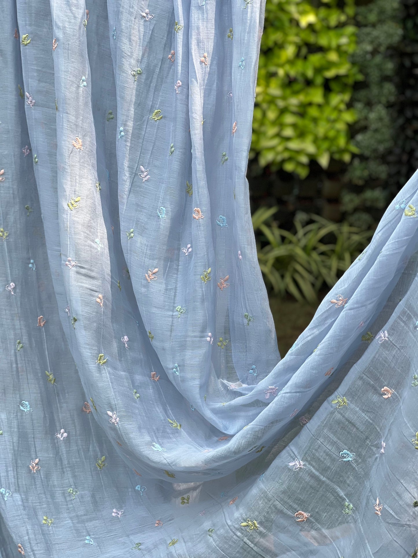 Embroidered 40gm Banarasi Chanderi Fabrics