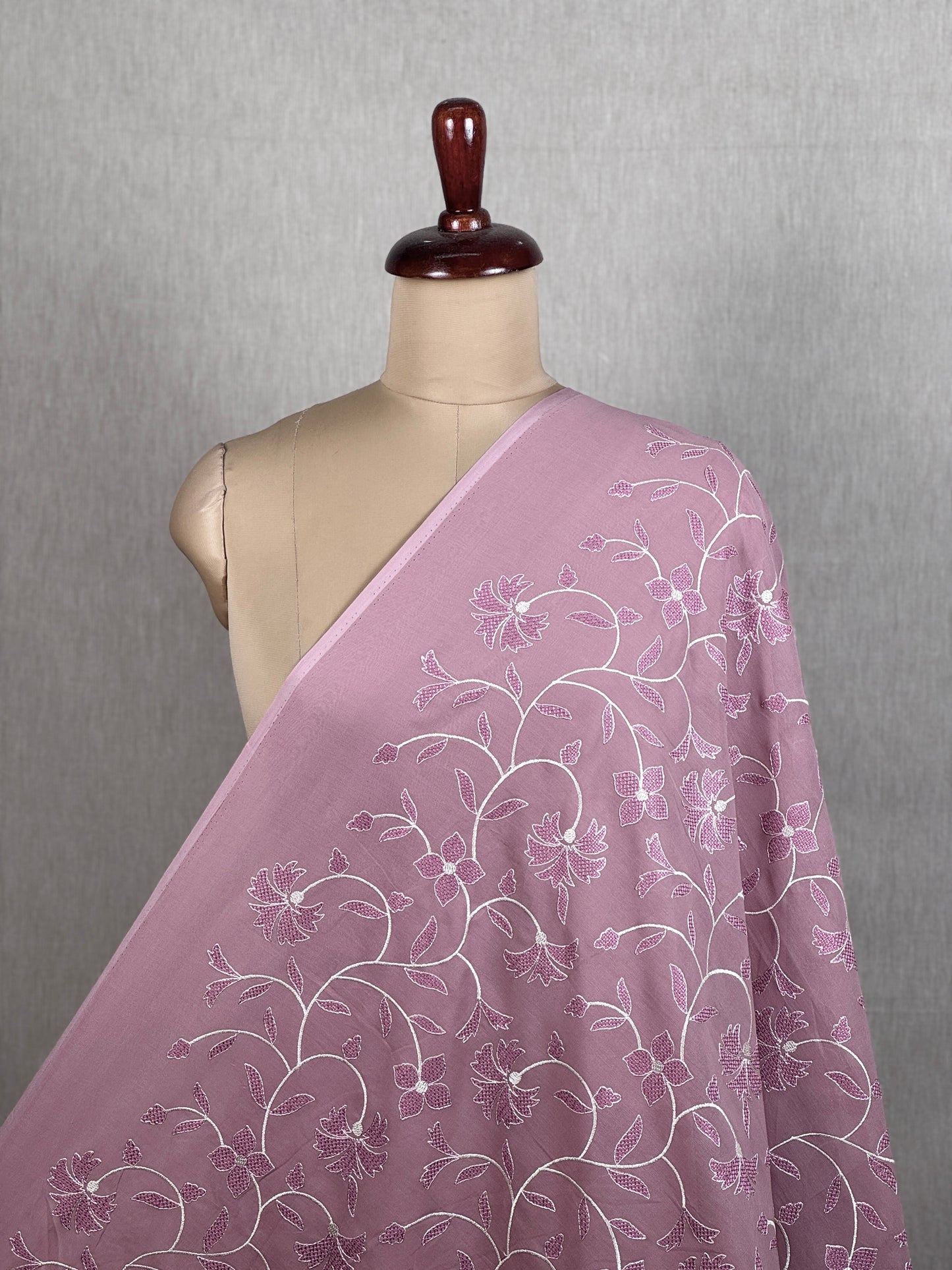 Embroidered Rubia Cotton Fabric