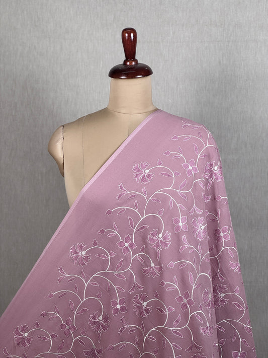 Embroidered Rubia Cotton Fabric