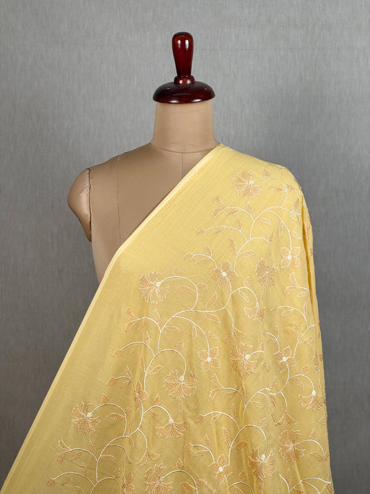 Embroidered Rubia Cotton Fabric