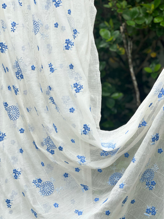 Embroidered 40 gm Banarasi Chanderi Fabric