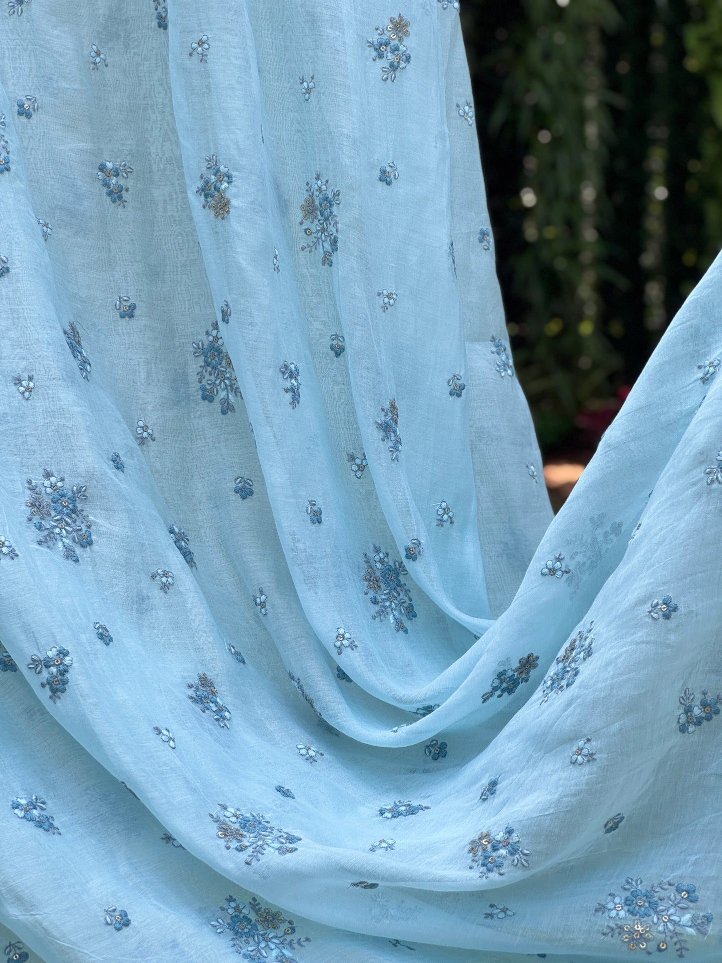 Embroidered 40 gm Banarasi Chanderi Fabric