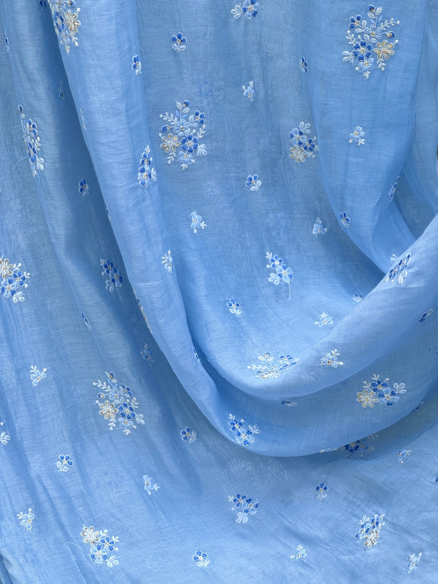 Embroidered 40 gm Banarasi Chanderi Fabric