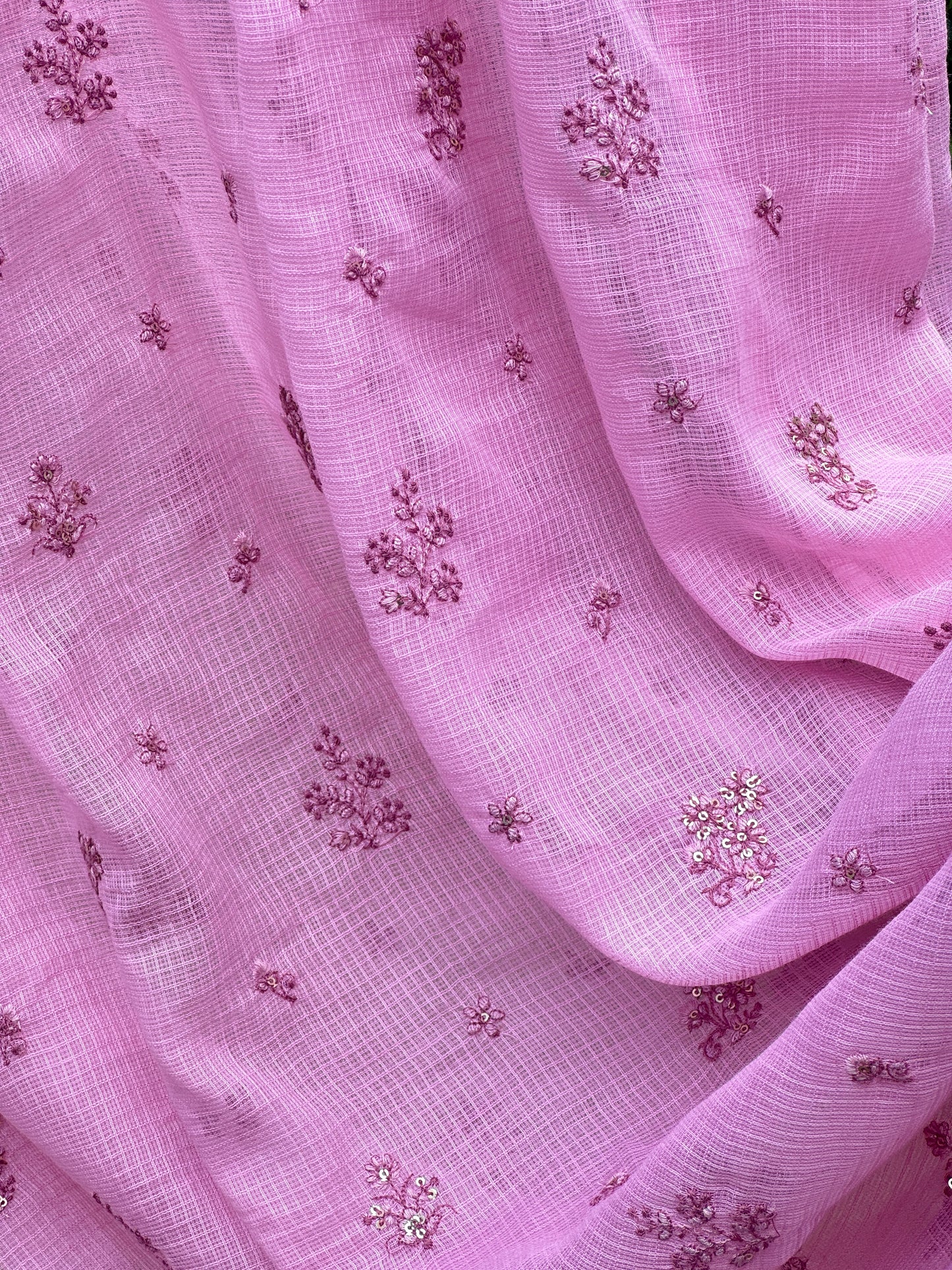 Embroidered Kota Fabric