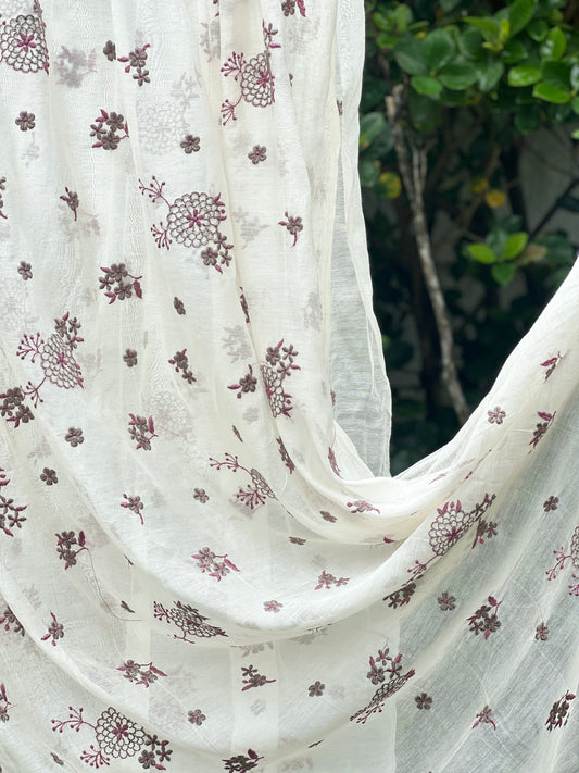 Embroidered 40 gm Banarasi Chanderi Fabric