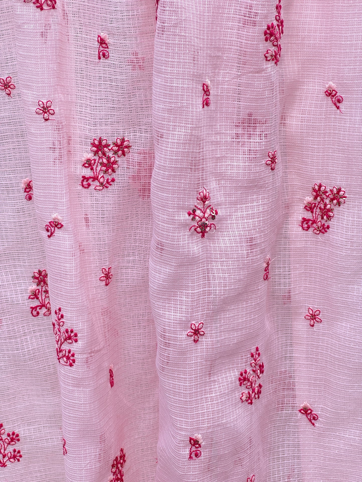 Embroidered Kota Fabric