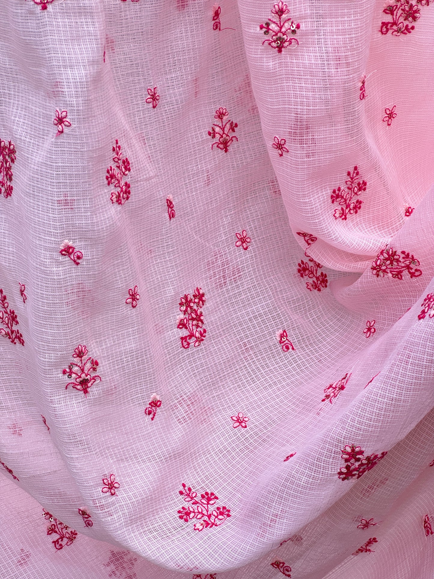 Embroidered Kota Fabric
