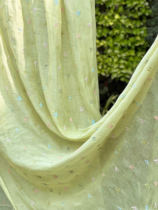 Embroidered 40gm Banarasi Chanderi Fabrics