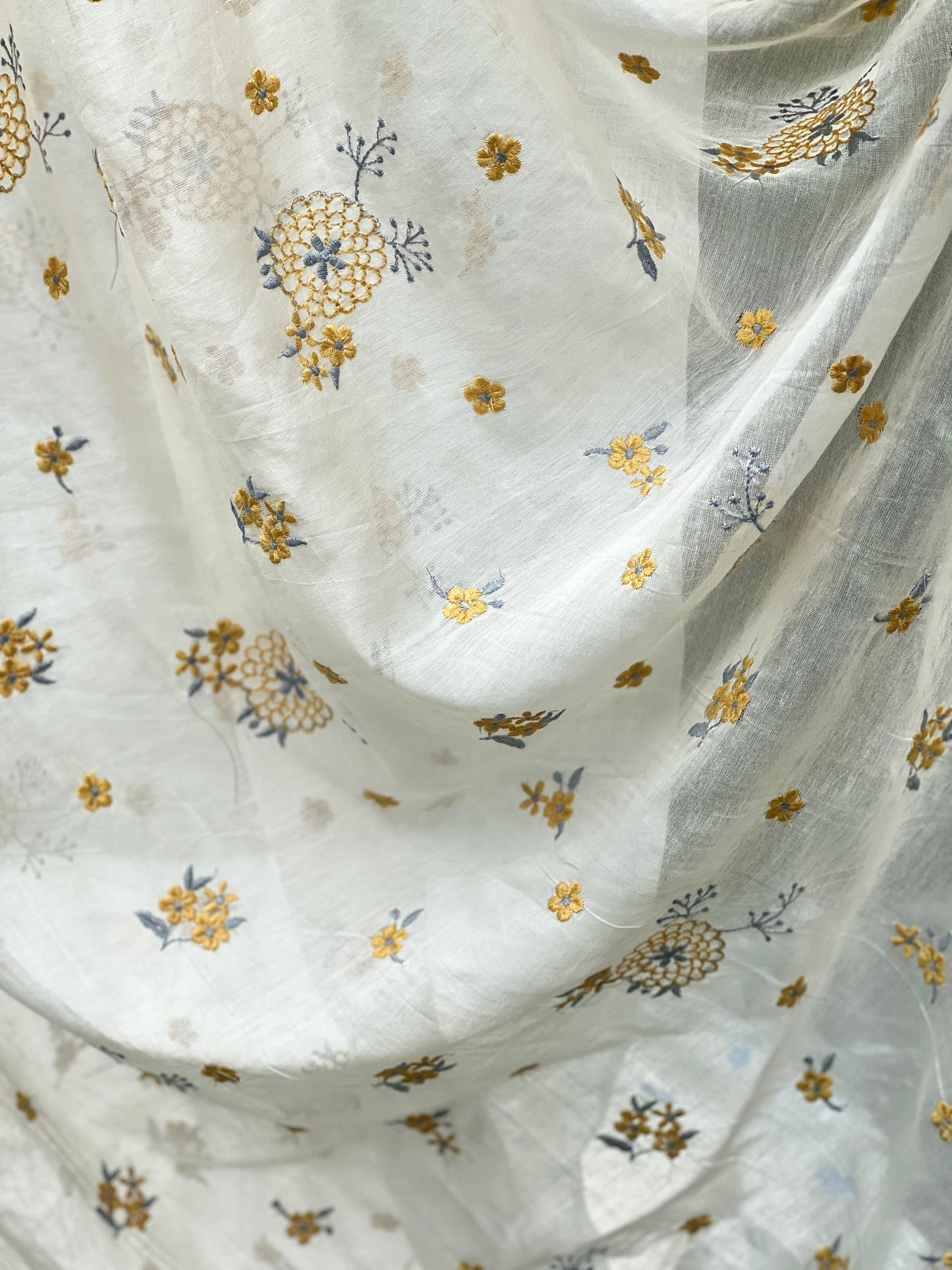 Embroidered 40 gm Banarasi Chanderi Fabric