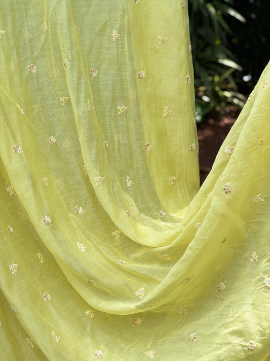 Embroidered 40 gm Banarasi Chanderi Fabric