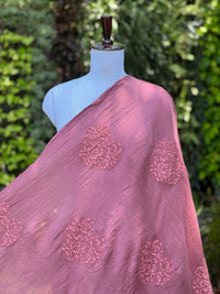 Embroidered 40 gm Banarasi Chanderi Fabric