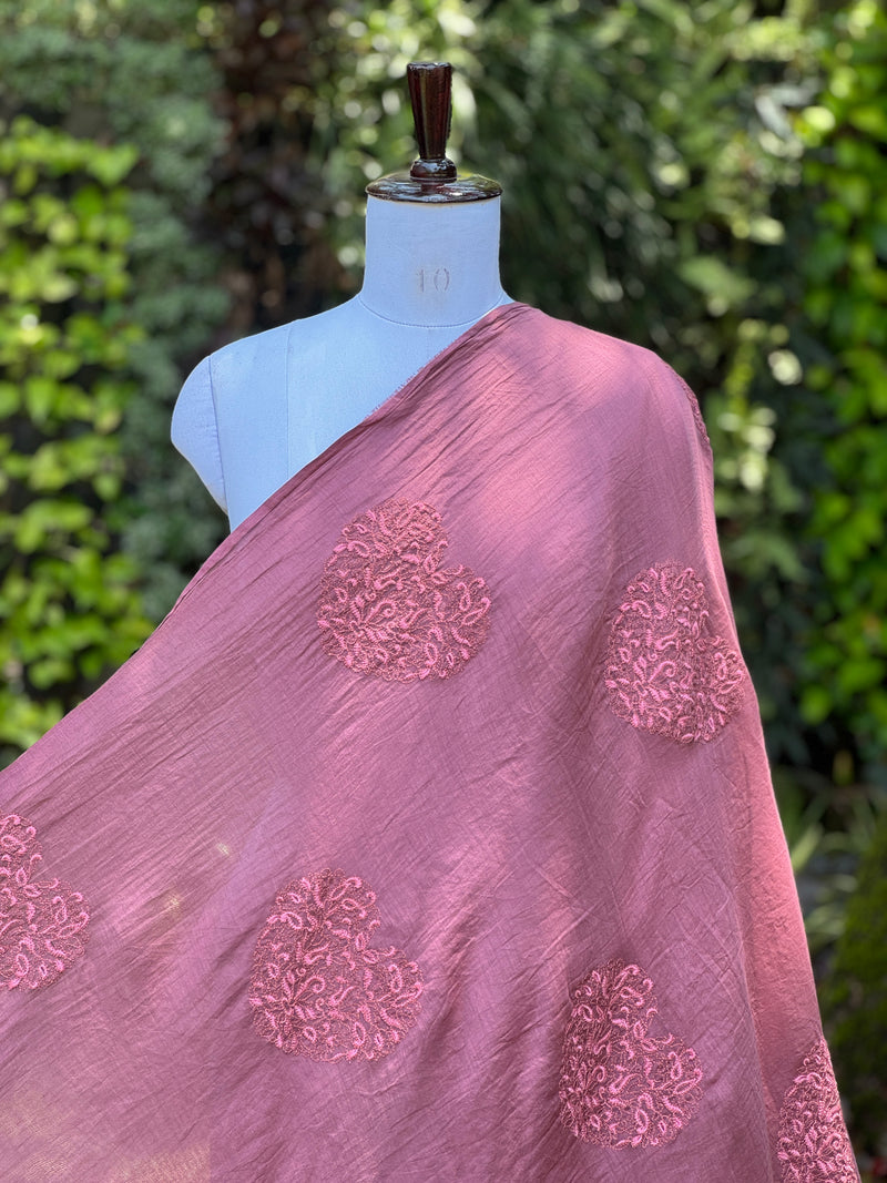 Embroidered 40 gm Banarasi Chanderi Fabric